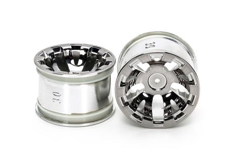 Rc Rear Chrome Plated Wheels T301 For Wide Semi Slick Tires