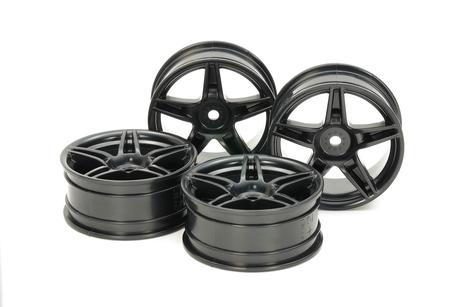 Rc 24Mm Med-Narrow 5 Sp Wheels Black/Offset +2  (4Pcs)