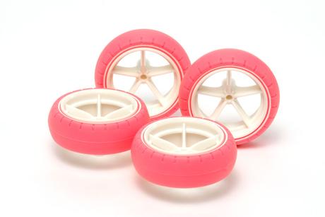 Jr Lg Dia Narrow Wheels Fiberglass/Pink Arched Tires