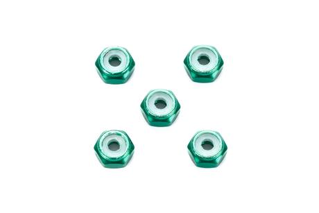 Jr 2Mm Aluminum Lock Nut Green (5Pcs)