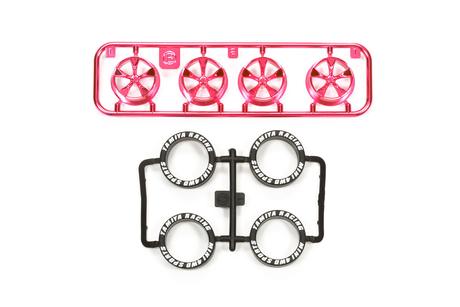 Jr Lp Tire/Wheel Set (5-Spoke) Pink Plated