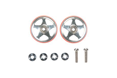 Jr 19Mm Alum 5 Spoke Rollers W/Plastic Rings (Red)