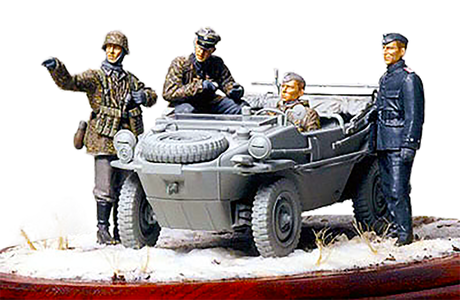 Ger. Pz Div Front Line Recon (Schwimmwagen Figure Set)