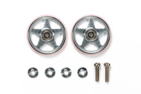 Jr 19Mm Aluminum Rollers 5 Spoke/Plastic Rings/Pink