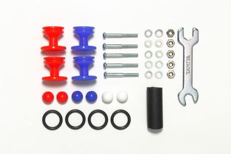 Jr Plastic Double Rollers Low Friction Red/Blue 13-12Mm