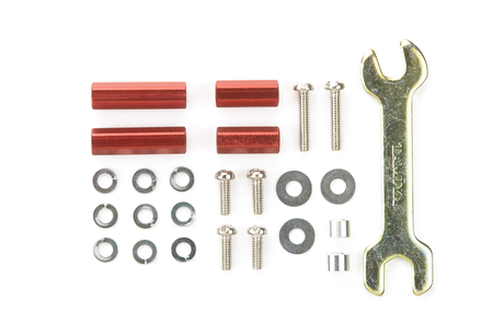 Jr Aluminum Hex Mount Set Red, 10/15Mm