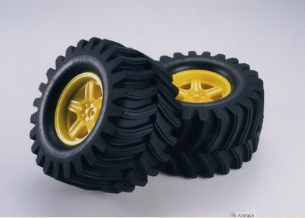 Rc Gp Tgm-02 Dv Lug Tire/Wheel Fluorescent Yellow 1Pr