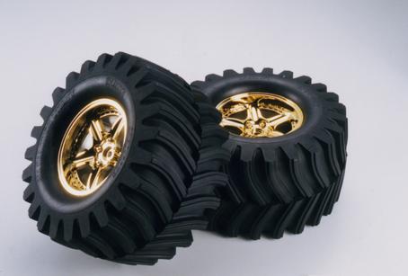 Rc Gp Tgm-02 Dv Lug Tire/Wheel Gold 1Pr