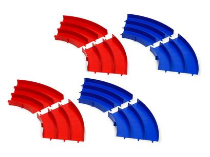 Jr Circuit Curve Section Japan Cup  Blue/Red 4Pcs Ea