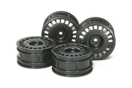 Rc Black Rally Dish Wheel 4Pcs 26Mm Width, Offset +2