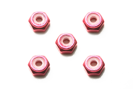Jr 2Mm Aluminum Lock Nut Pink / 5Pcs