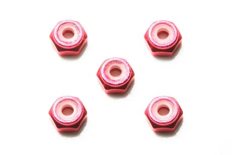 Jr 2Mm Aluminum Lock Nut Pink/5Pcs