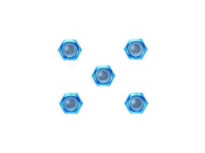 Rc 3Mm Thin Aluminum Lock Nut 5Pcs Blue